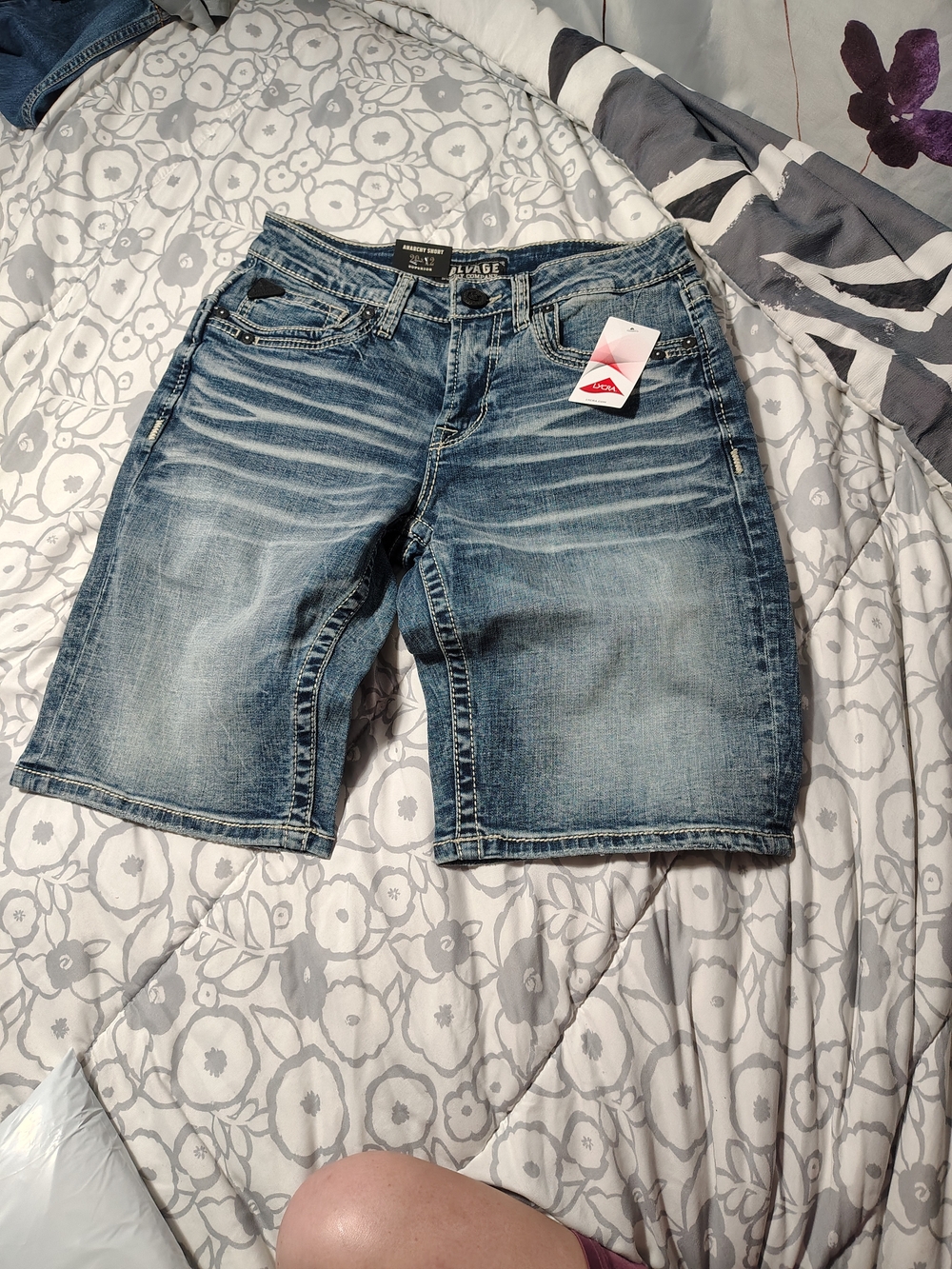 Salvage Men's Blue Washed Denim Shorts